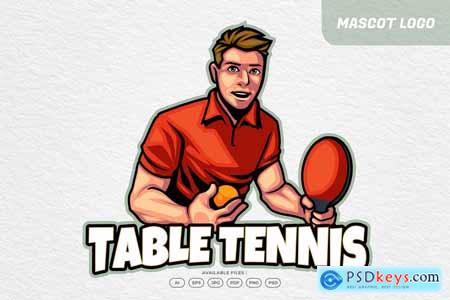 Table Tennis Sport Mascot Logo