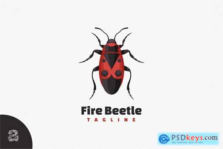 Fire Beetle Character Mascot Logo