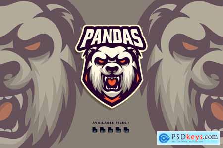 Panda Sport and Esport Mascot Character Logo
