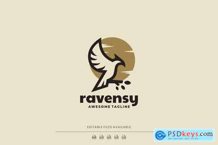 Raven Line Art Logo
