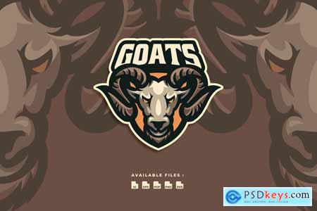 Goat Sport and Esport Mascot Character Logo