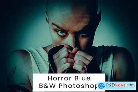 Horror Blue B&W Photoshop Action