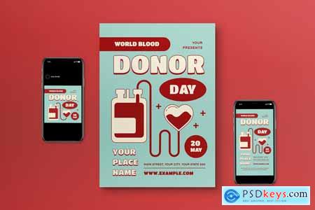 World Blood Donor Day Flyer Set