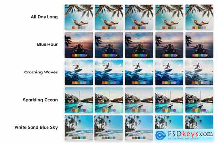 25 Blue Paradise Lightroom Presets and LUTs