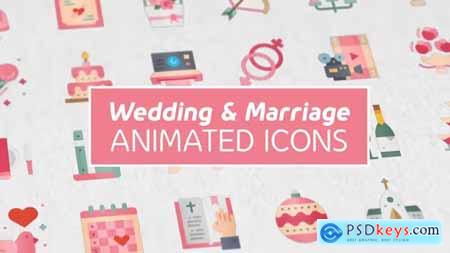 Wedding & Marriage Modern Flat Animated Icons 38344891