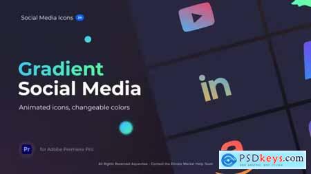 Animated Gradient Social Media Icons l MOGRT for Premiere Pro 38326772