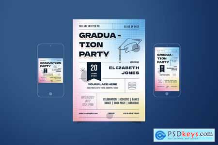 Gradient Graduation Party Flyer Set