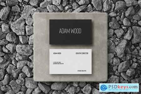 Business Card On Stone Background
