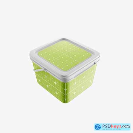 Square Plastic Container Mockup