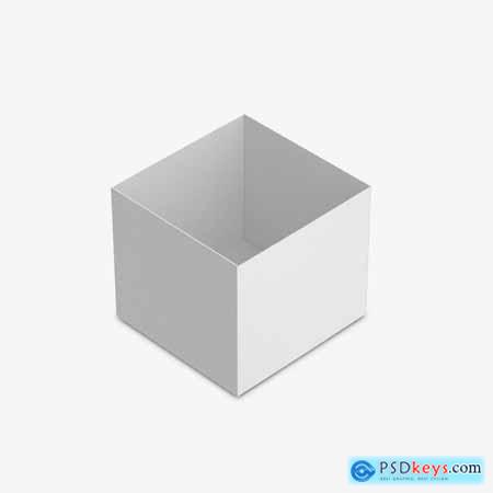 Opened Cardboard Box 3D Mockup