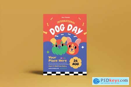 Red Flat Design International Dog Day Flyer