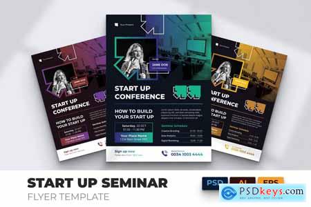 Startup Seminar Flyer Ai, PSD, & EPS Template