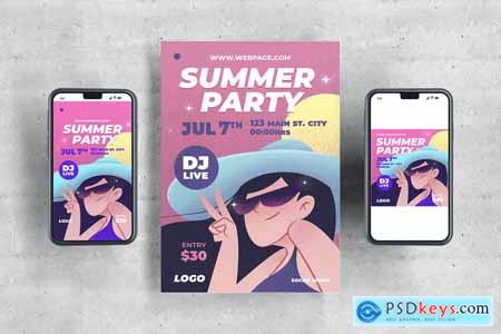 Summer Party Girl Template