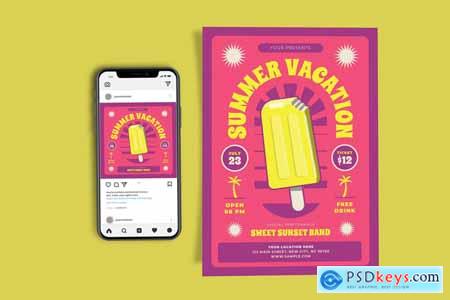 Summer Vacation Ice Cream Template Set WR896BQ