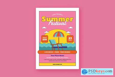 Pop Retro Summer Festival Flyer 7JMJFUR