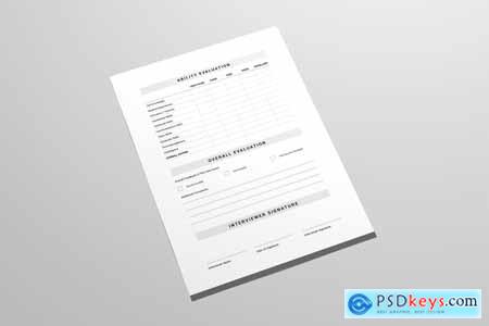 Interview Evaluation Form MS Word & Indesign
