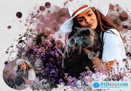 Watercolor Photoshop Actions - Psd Smart Object