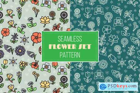 Flower Seamless Pattern Set