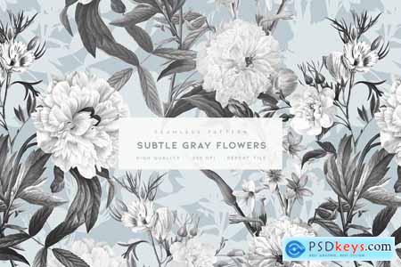 Subtle Gray Flowers