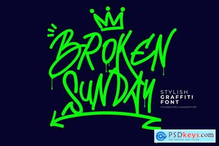 Broken Sunday - Stylish Graffiti Font