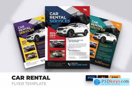 Car Rent Service Flyer Ai, PSD, & EPS Template