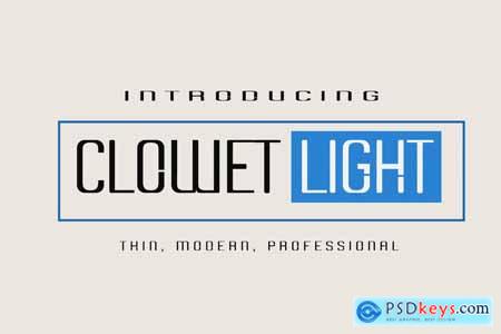 Clowet Light Font
