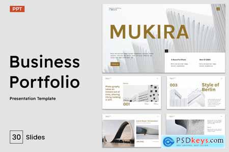 Creative White Gold Modern Business Portfolio 012