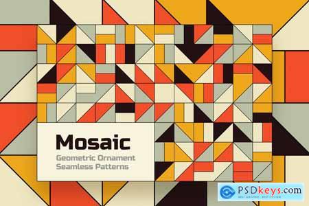 Flat Geometric Mosaic Seamless Patterns