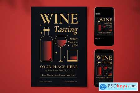 Wine Tasting Flyer Set