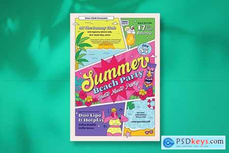 Summer Beach Party Flyer 9US9T76