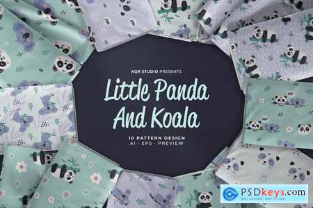 Little Panda and Koala - Seamless Pattern