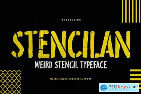 Stencilan - Weird Stencil Typeface