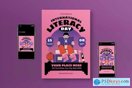 International Literacy Day Flyer Set