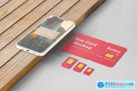 Sim Card with iPhone Mockups