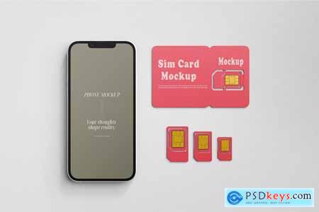 Sim Card with iPhone Mockups