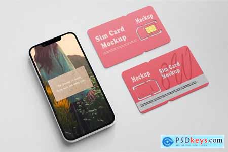 Sim Card with iPhone Mockups