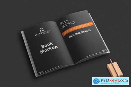 Book & Pencil Mockup