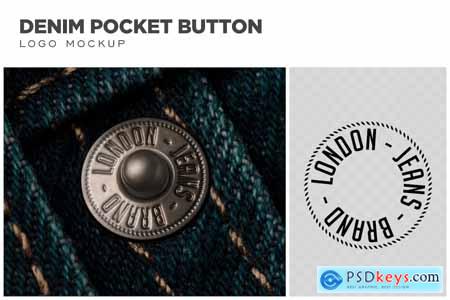 Jeans Rivet Button Logo Mockup