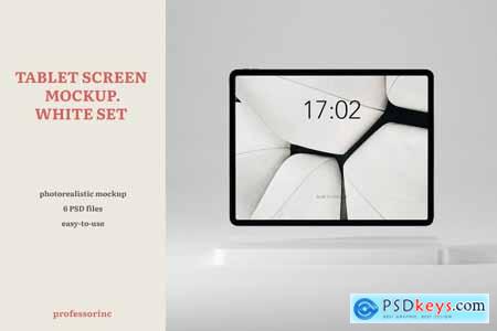 Landscape Tablet Screen Mockup  White Set