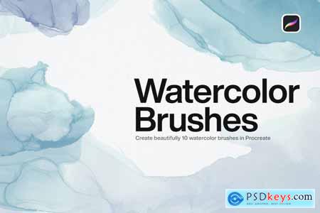 10 Watercolor Brushes Procreate