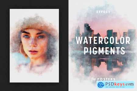 Watercolor Pigments Poster Effect