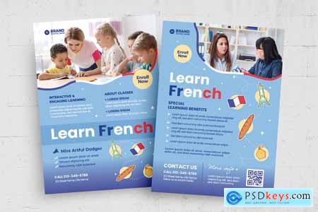 French Language Class Flyer Template