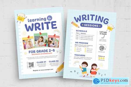 Children Writing Education Flyer