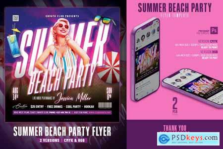 Summer Beach Party Flyer Q2D9TZK