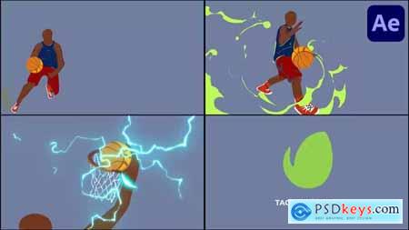 Cartoon Basketball Logo for After Effects
