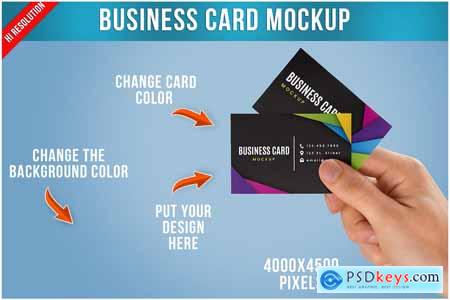 Business Card in Hand Mockup Template