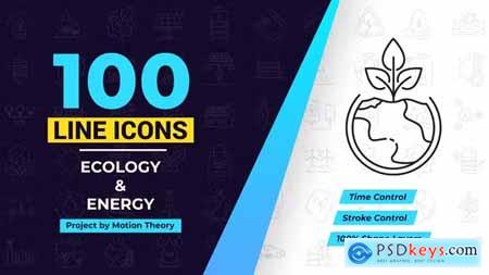 100 Ecology & Energy Line Icons 38906586