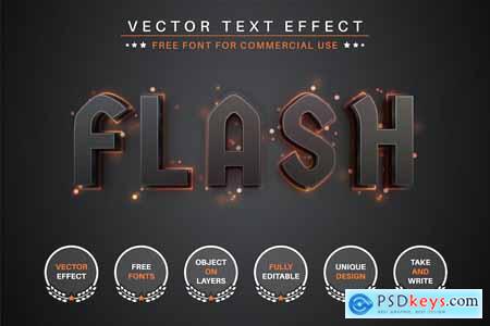 Flash Dark - Editable Text Effect, Font Style