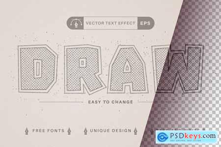 Pencil Charcoal - Editable Text Effect, Font Style
