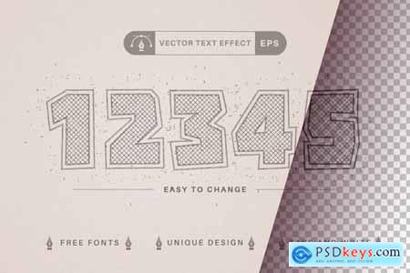 Pencil Charcoal - Editable Text Effect, Font Style